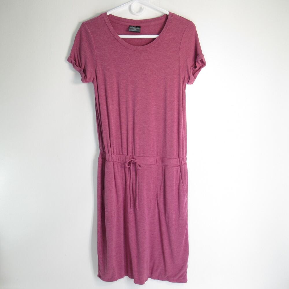 32 Degrees Cool Dress Women Small Heather Pink Short Sleeve Tie Blouse Waist
